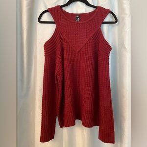Beautiful Maroon cutout shoulder sweater